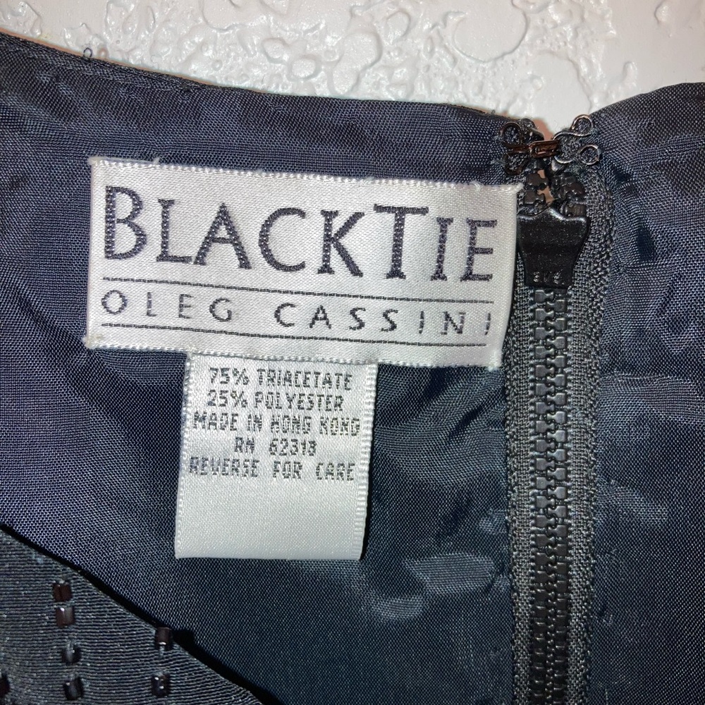 VTG OLEG CASSINI Black Beaded Tank ZipClosure SZ:S - Picture 2 of 8